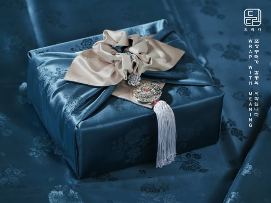 Floral Double Sided Bojagi (Deep Ivory / Emerald Teal)