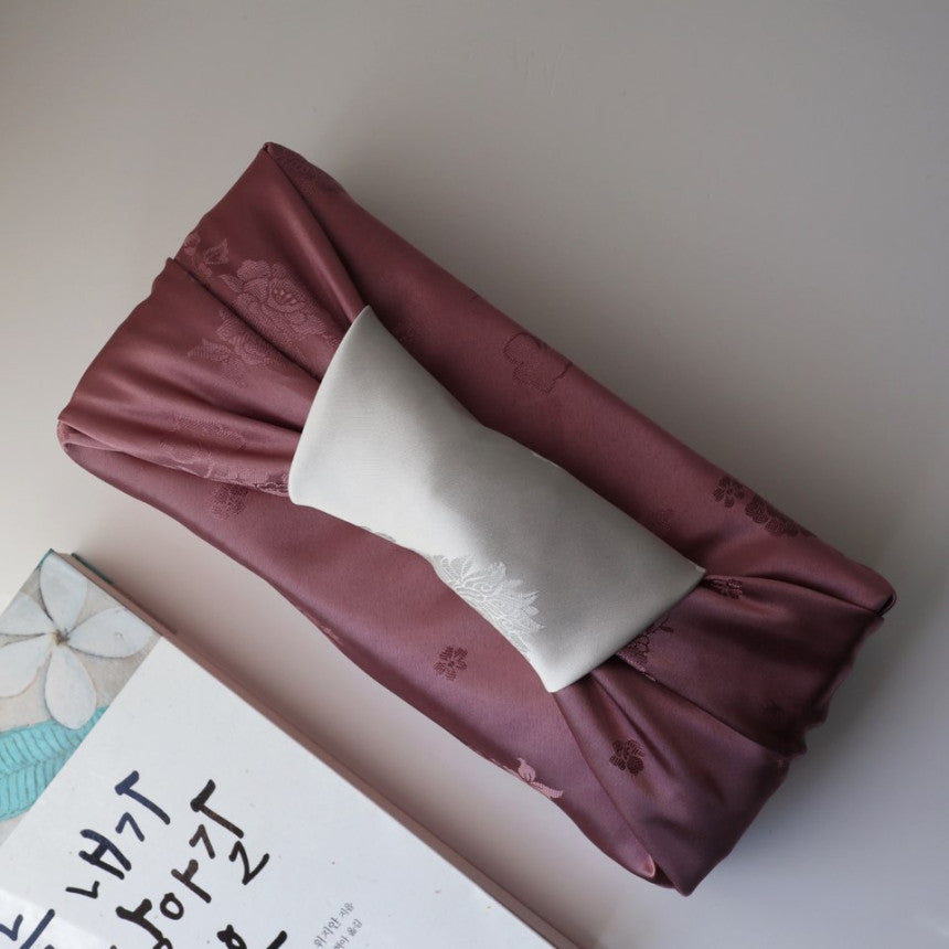 Floral Double Sided Bojagi (Light Ivory / Rich Chocolate)