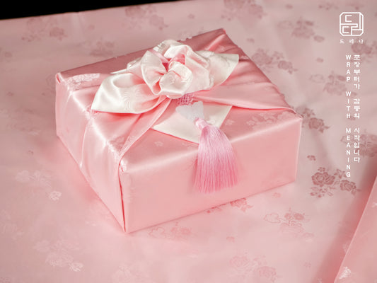 Floral Double Sided Bojagi (Light Ivory / Baby Pink)