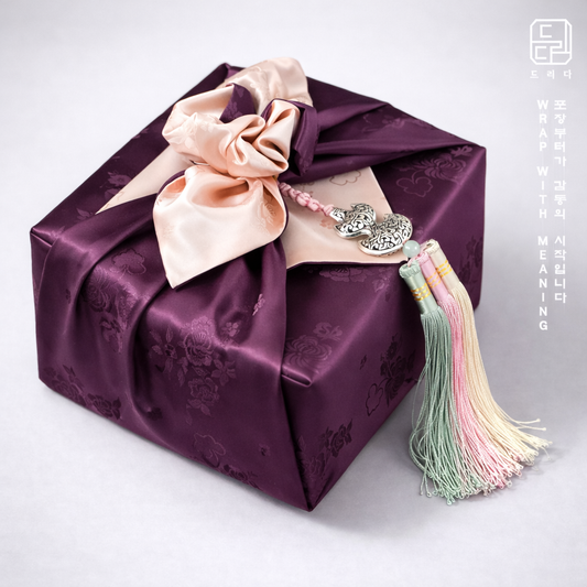 Floral Double Sided Bojagi (Burnt Sienna / BabyPink)