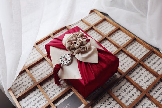 Reusable Korean bojagi gift wrap made with high-quality fabric. Inspired by traditional Korean wrapping cloth, it offers a sustainable, elegant, and heartfelt way to present meaningful gifts for all occasions.