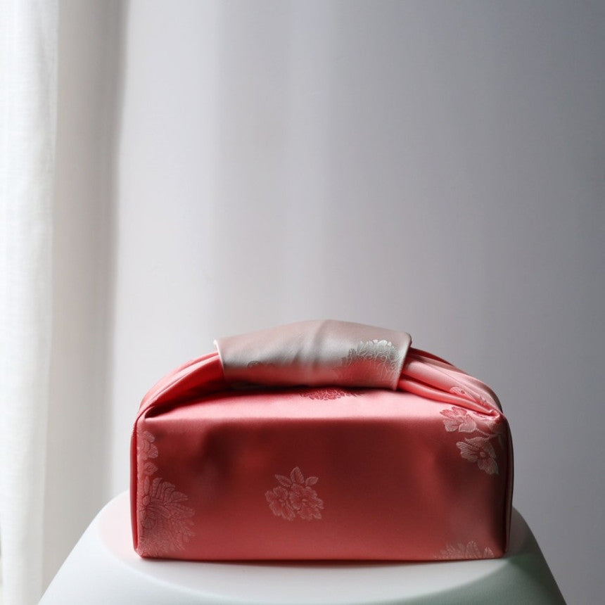 Floral Double Sided Bojagi (Light Ivory / Soft Coral)