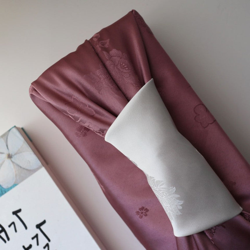 Floral Double Sided Bojagi (Light Ivory / Rich Chocolate)