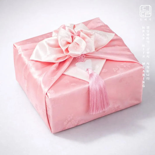 Floral Double Sided Bojagi (Light Ivory / Baby Pink)
