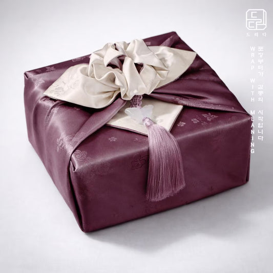 Floral Double Sided Bojagi (Light Ivory / Rich Chocolate)