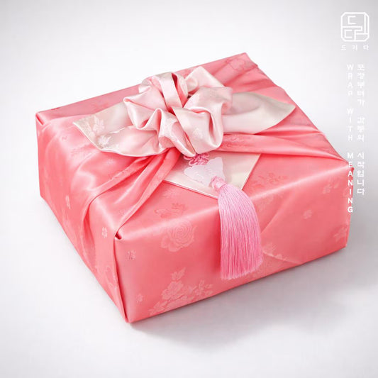 Floral Double Sided Bojagi (Light Ivory / Soft Coral)
